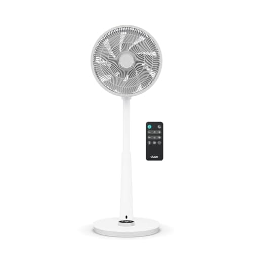 Image of Duux Whisper 2 Standing Fan with Remote Control, 26 Cooling Speeds, Height Adjustable, Multi-direction Oscilation, Quiet Fan with Night Mode and Timer, White