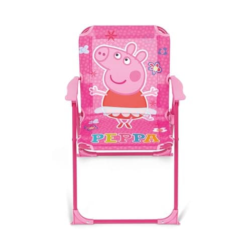 Image of ARDITEX Peppa Pig Folding Chair, Outdoor Chair for Beach, Garden and Terrace, Metal Frame, Plastic Armrest and Canvas Seat 38 x 32 x 53 cm, Pink, PP16177