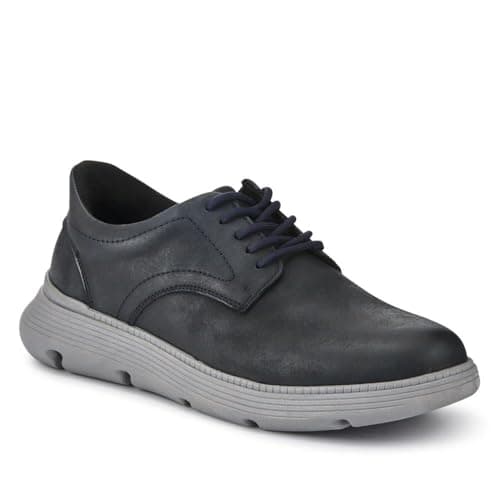 Image of Easy Step in Casual Leather Lace Up Shoes - Navy Size 8