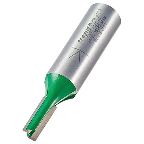 Image of Trend CraftPro Straight Two Flute Router Cutter Bit, 1/2 Inch Shank, 6mm Cut Diameter & 16mm Cut Length, Tungsten Carbide Tipped, C005X1/2TC