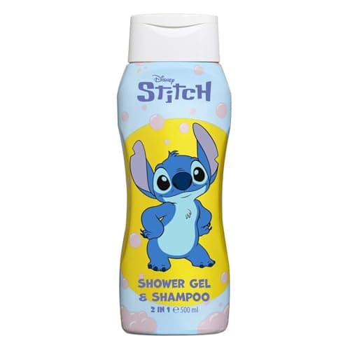 Image of Disney Stitch 2-in-1 Kids Shampoo & Body Wash – 500ml | Kids Shower Gel | Natural, Vegan, Paraben-Free, Dermatologically Tested | Gentle, Nourishing & Moisturising Head-to-Toe Wash for Children