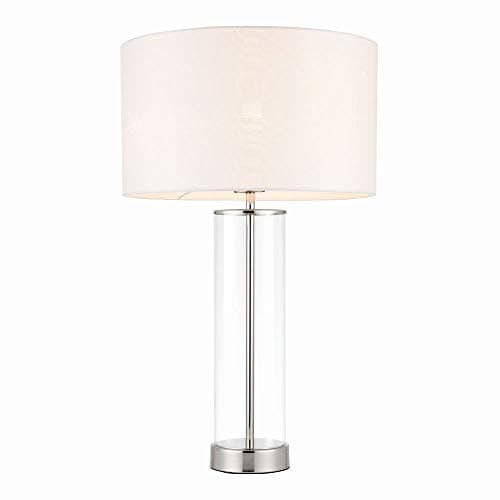 Image of 40W Bright Nickel and Glass with a Fabric Shade Touch Dimmable Task Table Light Desk Lamp