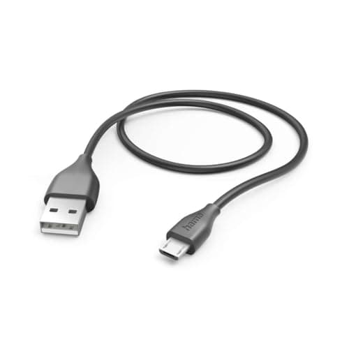 Image of Hama Micro-USB Cable (USB-A 2.0 Male/Micro-USB Charging Cable, High Speed Data Transfer Cable, 480 Mbps, 1.5 m, for Samsung Galaxy, PS4, Huawei, Kindle, Nokia, Sony, LG, Xiaomi) Black