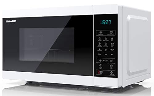 Image of SHARP YC-MG02U-W Compact 20 Litre 800W Digital Microwave with 1000W Grill, 11 power levels, ECO Mode, defrost function, LED cavity light - White