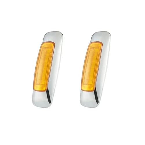 Image of Dynamic daytime running lights 6led Truck Side Marker Light Adhesive Tape Turn Signal Lamp Rear Warning Stop Car Trailer Tractor Lorry 12V 24V(2pcs yellow)