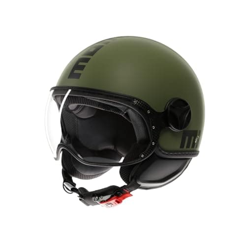 Image of MOMO Design - FGTR CLASSIC E2206, Jet Helmet, Open Helmet for Motorcycles and Scooters, for Men and Women, Matt Military Green/Black, S