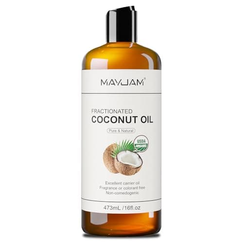 Image of MAYJAM Organic Coconut Oils 473ML, Handcraft Fractionated Coconut Oil, Pure Natural DIY Beauty Recipes, pure coconut oil for Skin and Hair Treatments