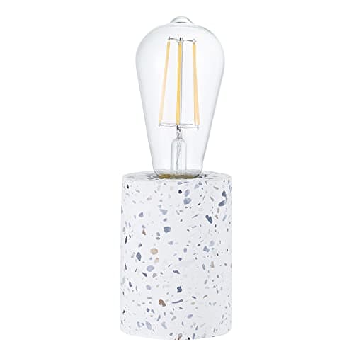 Image of Happy Homewares Modern and Unique White Mosaic Concrete Table Lamp for Vintage Industrial Feature Style Light Bulbs | 1 x E27 60w Maximum | 11cm x 8cm