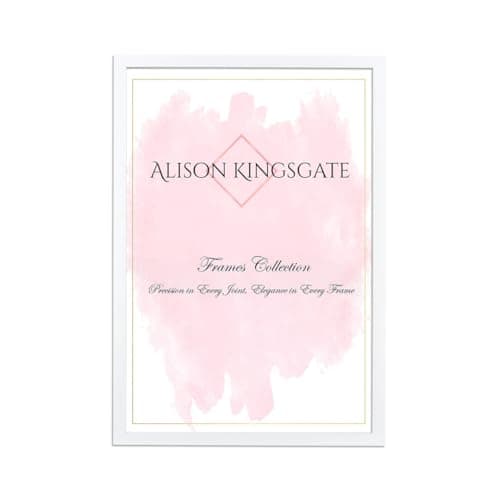 Image of Alison Kingsgate Sleek 50X40CM Picture Frame - Engineered Wood with Shatterproof Perspex Front -Perfect for Photos, Posters, Certificates -Suitable for Wall Mount or Tabletop Display - White