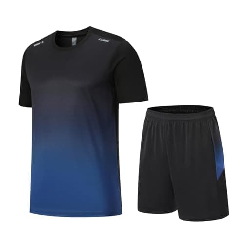 Image of Beuwltpa Men's Tracksuit 2 Piece Sports Gym T Shirt & Short Set Fashion Jogging Sweatsuits For Running Football Athletic Exercise