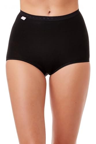 Image of Camille Womens 3 Pack High Waisted Briefs | Comfortable Cotton Underwear | Flattering Silhouette | Soft, Stretchy Womens Knickers | Fast Dry | Black 18