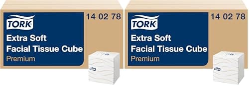 Image of Tork Soft Facial Tissue Cube Box White, Premium, 2-ply, 100 Sheets, 140278 (Pack of 2)
