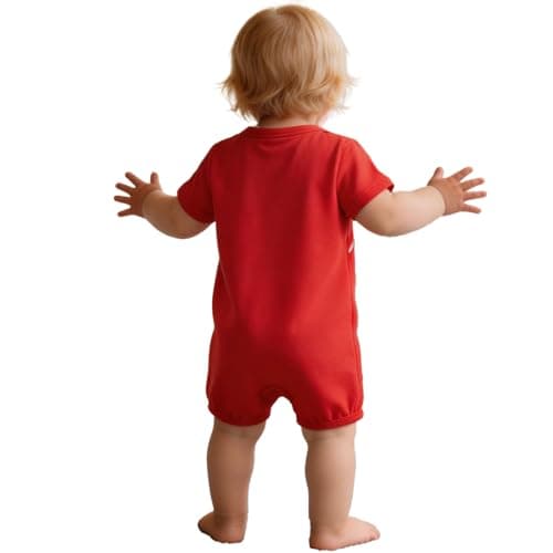 Image of Miaeowve Newborn Photoshoot Clothes Summer Bodysuit L Sports Fan Uniform Crew Neck Panda Letter Print Romper Red 3-6 Months