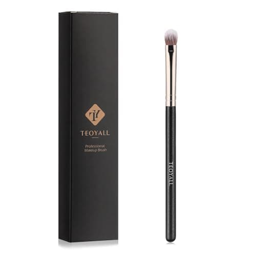 Image of TEOYALL Eye Crease Brush, Soft Dense Synthetic Bristles Eyeshadow Brush Flat Concealer Brush For Powder Cream Concealer Highlight