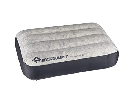 Image of Sea to Summit - Aeros Down Pillow L - Ultralight Inflatable Travel Pillow - 10D Fabric - With Premium Down Cushion Top & Lock System - For Backpacking & Camping - 42 x 28 x 12cm - Grey - 95g