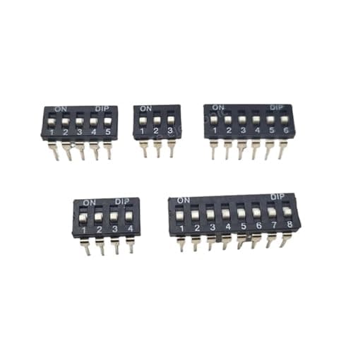 Image of 5PCS Slide Type Switch Module 1 2 3 4 5 6 7 8 10Bit 2.54mm Position Way DIP/SMD Pitch Toggle Switch Red/Blue Snap Switch Dial(Beige,1 PIN)