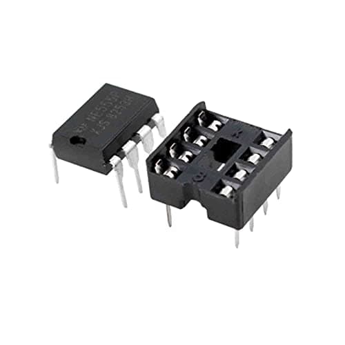 Image of 10Pcs NE555 555 DIP-8 IC Timers PRECISION TIMERS +10pcs 8 Pin DIP Sockets (NE555+8pin)