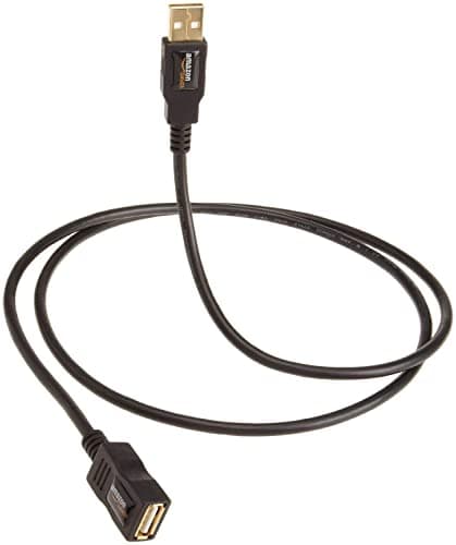 Image of Amazon Basics USB-A 2.0 Extension Cable, for Printer, Mouse or Keyboard, Male to Female, 480Mbps Transfer Speed, 3 m, Black