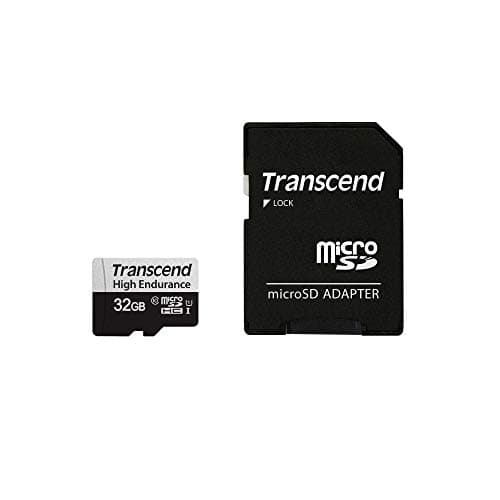 Image of Transcend USD350V 32GB High Endurance microSDHC Class 10 U1 Memory Card for Dash Cam & Security Cameras with Adapter TS32GUSD350V