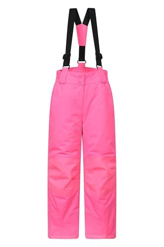 Image of Mountain Warehouse Honey Kids Snow Pants - Snowproof Childrens Trousers, Water Resistant Rain Pants with Zipped Pockets - for Sports, Skiing Holidays, Snowboarding Light Pink Kids Size 11-12 Years