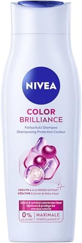Image of NIVEA Color Brilliance Colour Protection Shampoo (250 ml), Keratin Shampoo with Acai Berry Extract for Coloured Hair, Hair Shampoo for Longer Colour Protection and Natural Shine