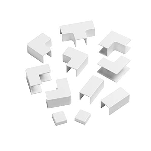 Image of D-Line 16x16mm Trunking Accessory Multipack, Join Multiple Lengths of D-Line 16x16mm Trunking, 11-Piece Accessory Multipack - White