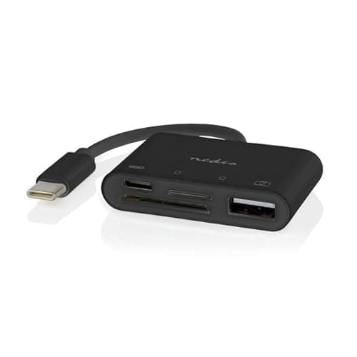 Image of Nedis USB 2.0 Multi-Port Adapter, Connects to Any USB-C Device, Combines 2 USB Devices via Single Port, USB-A & USB-C Ports, 480 Mbps Data Transfer, SD & MicroSD Card Reader