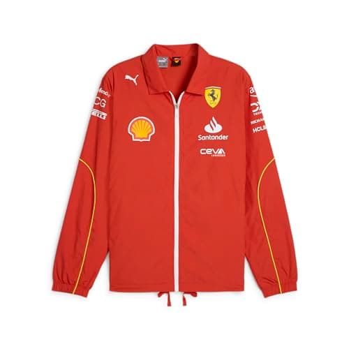 Image of PUMA Scuderia Ferrari Men's 2024 Team Coach Jacket Burnt Red - Size: Large