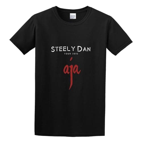 Image of Men's Round Neck T-Shirt Steely Dan Classic Style Black