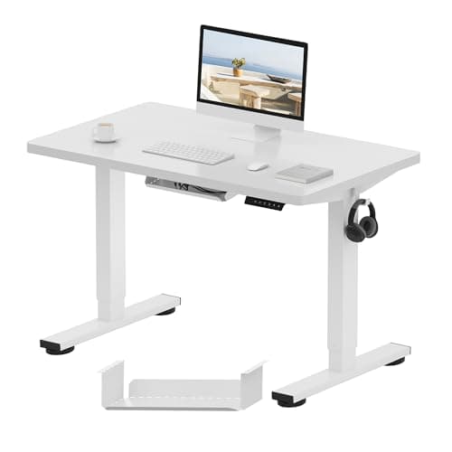 Image of FlexiSpot E1 Plus ONE PIECE Electric Standing Desk Height Adjustable Sit Stand Desk with Memory Smart Panel(100 * 60cm, White Frame+White Desktop)