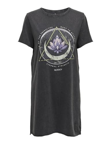 Image of ONLY Womens Onllucy Life S/S JRS Noos Dress, Black-2, M UK