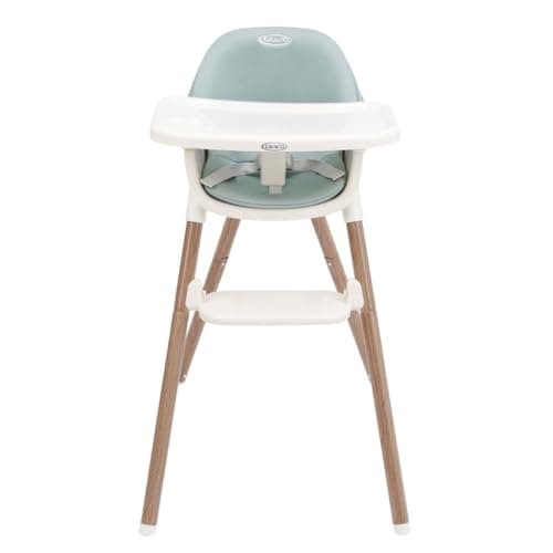 Image of Graco Presti 3-in-1 Highchair (6 Months to Approx. 27.3kg/6 Years), Lightweight at 4.75kg, Compact fold, Easily Portable, 3 Different Modes for Longevity, Duck Egg Fashion