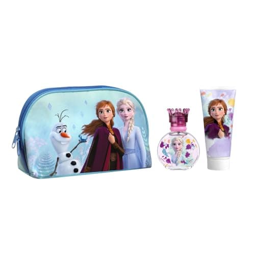 Image of Disney Frozen Kids Perfume Gift Set, Eau De Toilette Spray (50ml), Toiletry Bag & Shower Gel (100ml), Vegan, Natural, Dermatologically Tested & Travel Friendly, Best Gift for Any Occasion & Daily Use