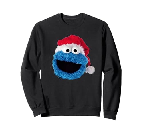 Image of Sesame Street Cookie Monster Christmas Santa Hat Sweatshirt