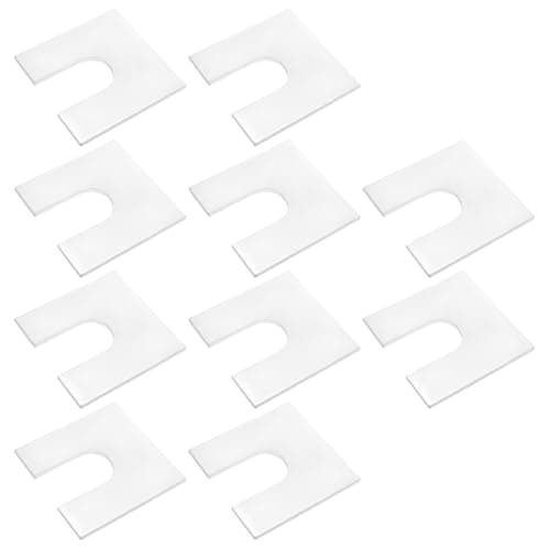 Image of eMagTech 10Pcs Aluminium Packers Horseshoe U Shims Metal Spacers 50mm X 50mm with 17mm Slots Fender Alignment U Shim Flat Plate Square Washer, 2mm Thickness