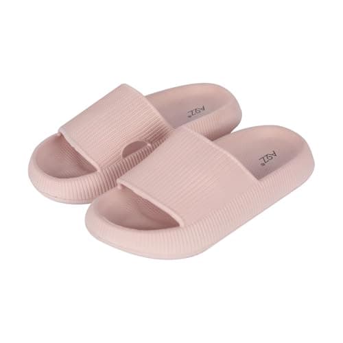 Image of A2Z Mens Womens Boys Girls EVA Sliders Soft Lightweight Pool Slides Non Slip - Slider 1307 Pink 2/3 UK