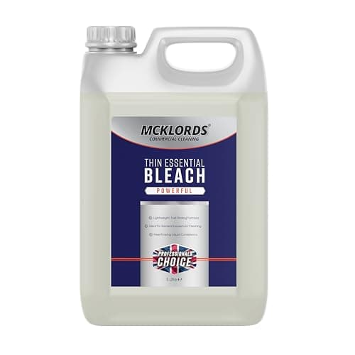 Image of McKLords Commercial - Thin Essential Bleach 5L - All Purpose Thin Bleach Cleaner for Bathrooms and Surfaces - Fast Rinsing, Versatile Household Cleaning Solution