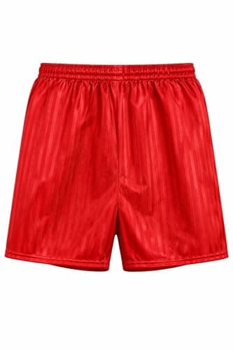 Image of MISHOO Men's Football Shorts, Striped Shadow Design with Drawstring Summer PE Shorts, Ideal for Indoor and Outdoor Sports, Gym, Cycling, and Football (UK, Alpha, S, Regular, Regular, 1, Red)