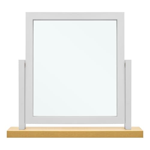 Image of Home Selections Rectangle Wood Dressing Table Mirror, Grey Oak, 44x44cm, Two Tone Freestanding Tabletop Mirror