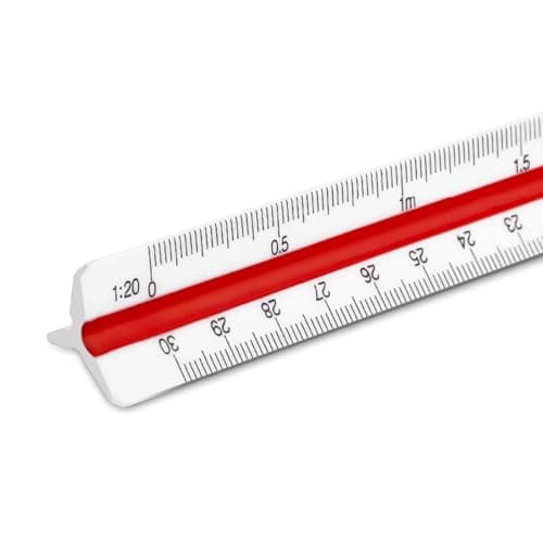 Image of Architectural Triangular Scale Ruler - 30cm Metric Scale 1:20, 1:25, 1:50, 1:75, 1:100, 1:125 for Professional Use