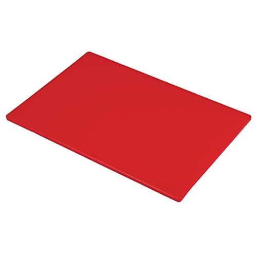 Image of Hygiplas LDPE Chopping Board, Red Colour Coded - Raw Meat Prep, Standard Size: 12(H) x 450(W) x 300(L)mm, Low Density Polyethylene, Non-Porous Prevents Flavour / Odour Absorption, J255