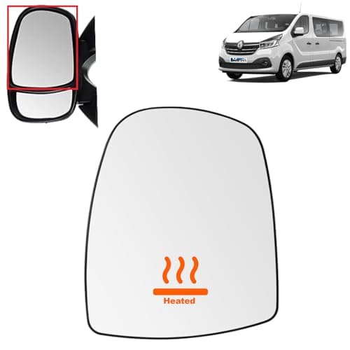 Image of BIAREN Wing Mirror Upper Glass Left Heated For Renault Trafic Vauxhall Opel Vivaro Nissan Primastar (2001-2014) 7701050267 4408323 9636600QAH - Wing Mirror Glass + Back Plate