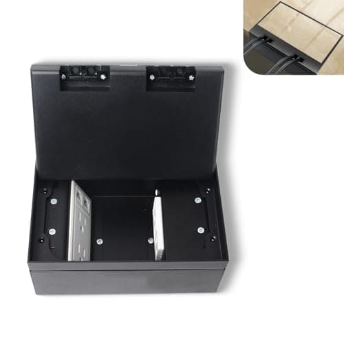 Image of KYHSHJ Recessed Flat Hidden Socket Kit with 4 * 15A Receptacle+2 * 4.8A USB Charging Ports+2-Port RJ45 Datacom Receptacle. Corrosive Resistant Hardware,Black