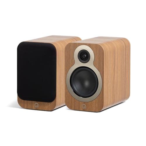 Image of Q ACOUSTICS 3020c Compact Bookshelf Speakers - Pair - 2-Way Reflex Enclosure Type, 4.75" Bass Driver, 0.9" Tweeter - Stereo/Passive Speakers for Home Theatre Sound System (Pin Oak)