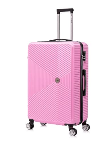 Image of FLYMAX 29" Large Suitcases on 4 Wheels Lightweight Hard Shell Luggage Durable Check in Hold Luggage Built-in 3 Digit Combination Pink 106L