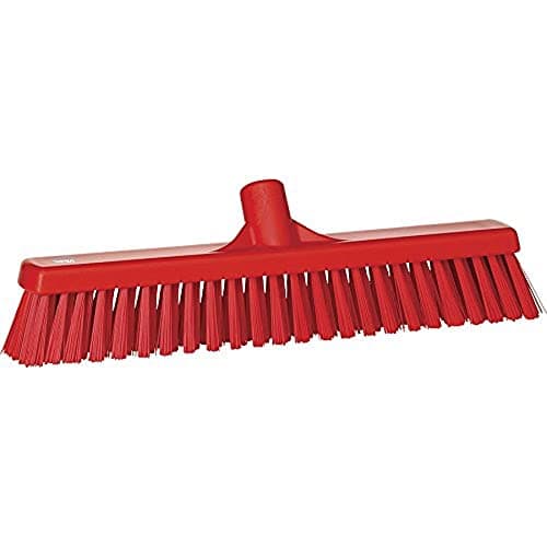 Image of Vikan 31744 Soft/Hard Broom, Red, 410mm Length, 90mm Width, 120mm Height