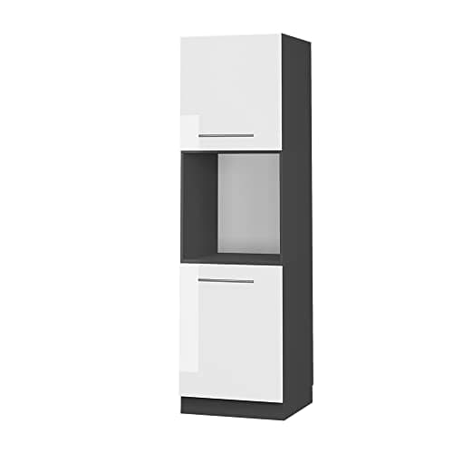 Image of Vicco Oven housing cabinet Fame-Line, White High Gloss, 60 cm open, for combination with other modules from the Fame-Line series