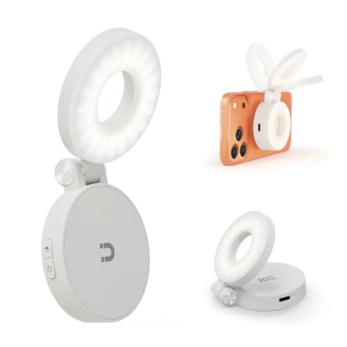 Image of KraftGeek Magnetic Selfie Light for iPhone, Portable Phone Ring Light with Rechargeable Battery, Lightweight LED Phone Light for Travel, Video Recording, Vlogging (White)