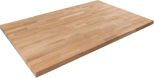 Image of domli Solid Wood Oak Table Top | 1200m x 600mm x 27mm | Top Grade European Wooden Large Square Kitchen Dining Tabletop Worktop Desktop Countertop Workstation