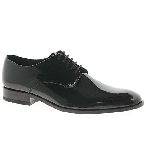 Image of Loake Bow Mens Formal Derby Shoes 10.5 Black Patent
